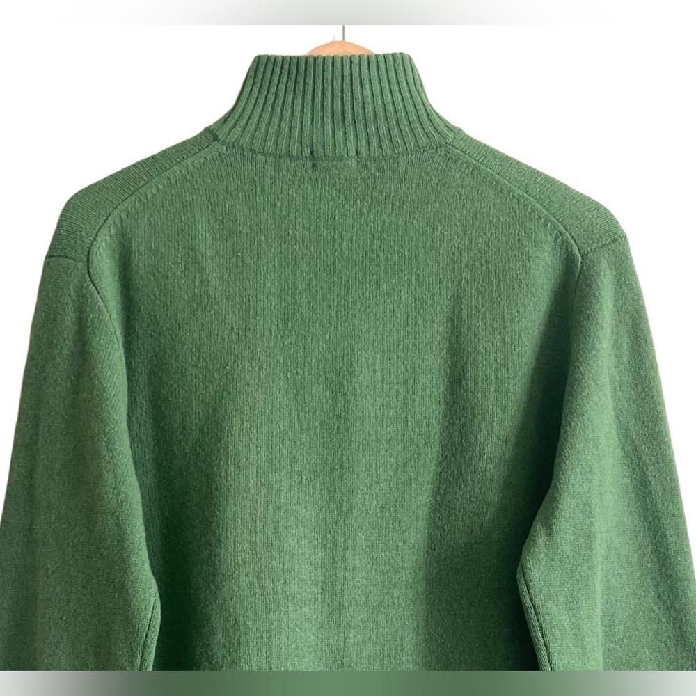 J. CREW Factory Men’s Vintage 100% Lambs Wool Preppy 1/4 Zip Pullover Sweater M - Picture 8 of 10